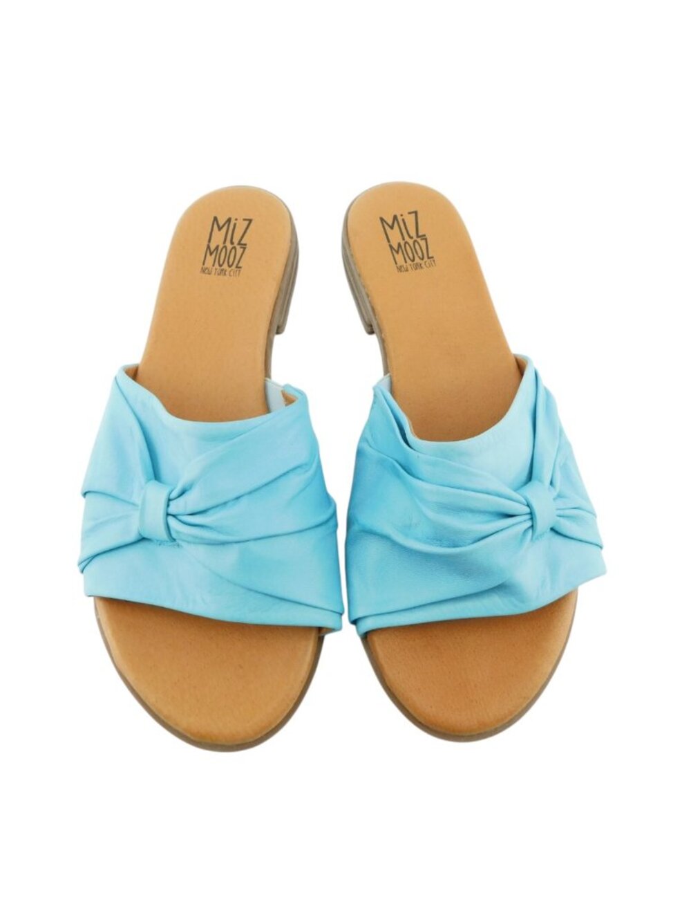 MIZ MOOZ Aqua Blue Leather Slide Sandals 41